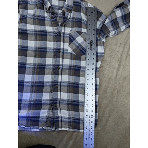 Vans Off The Wall Men's Long Sleeve Plaid Flannel Chest Pocket Button Up Shirt - Picture 7 of 8
